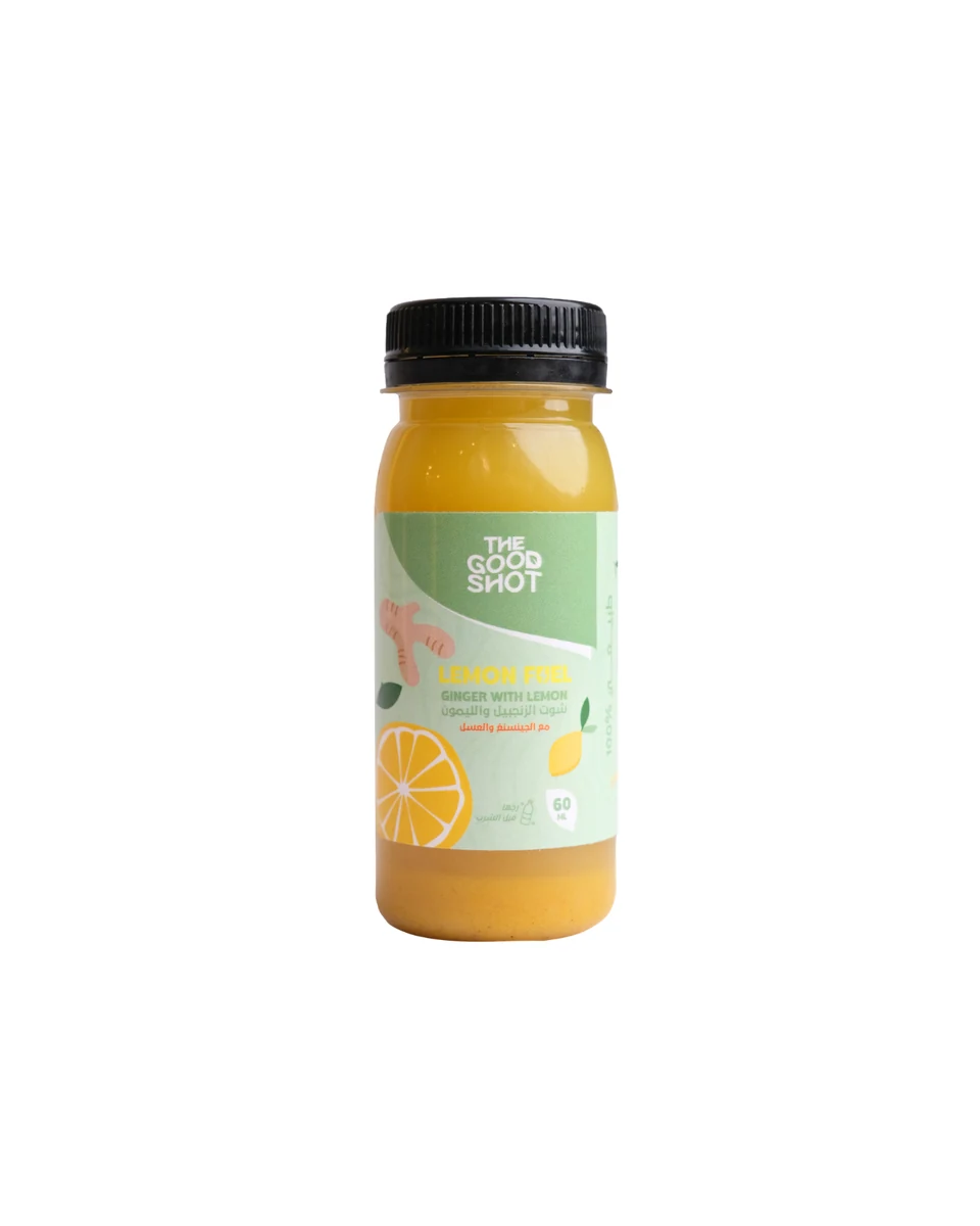 The Good Shot Lemon Fuel supplement container