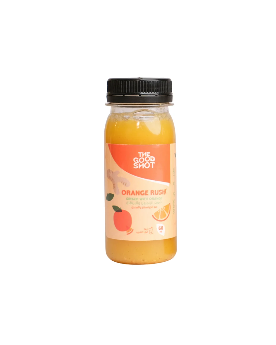 The Good Shot Orange Rush supplement container